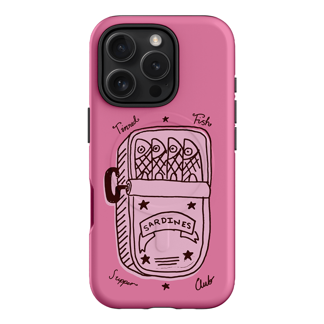 Sardine Social Pink Printed Phone Cases iPhone 16 Pro / Armoured MagSafe by The Dairy - The Dairy