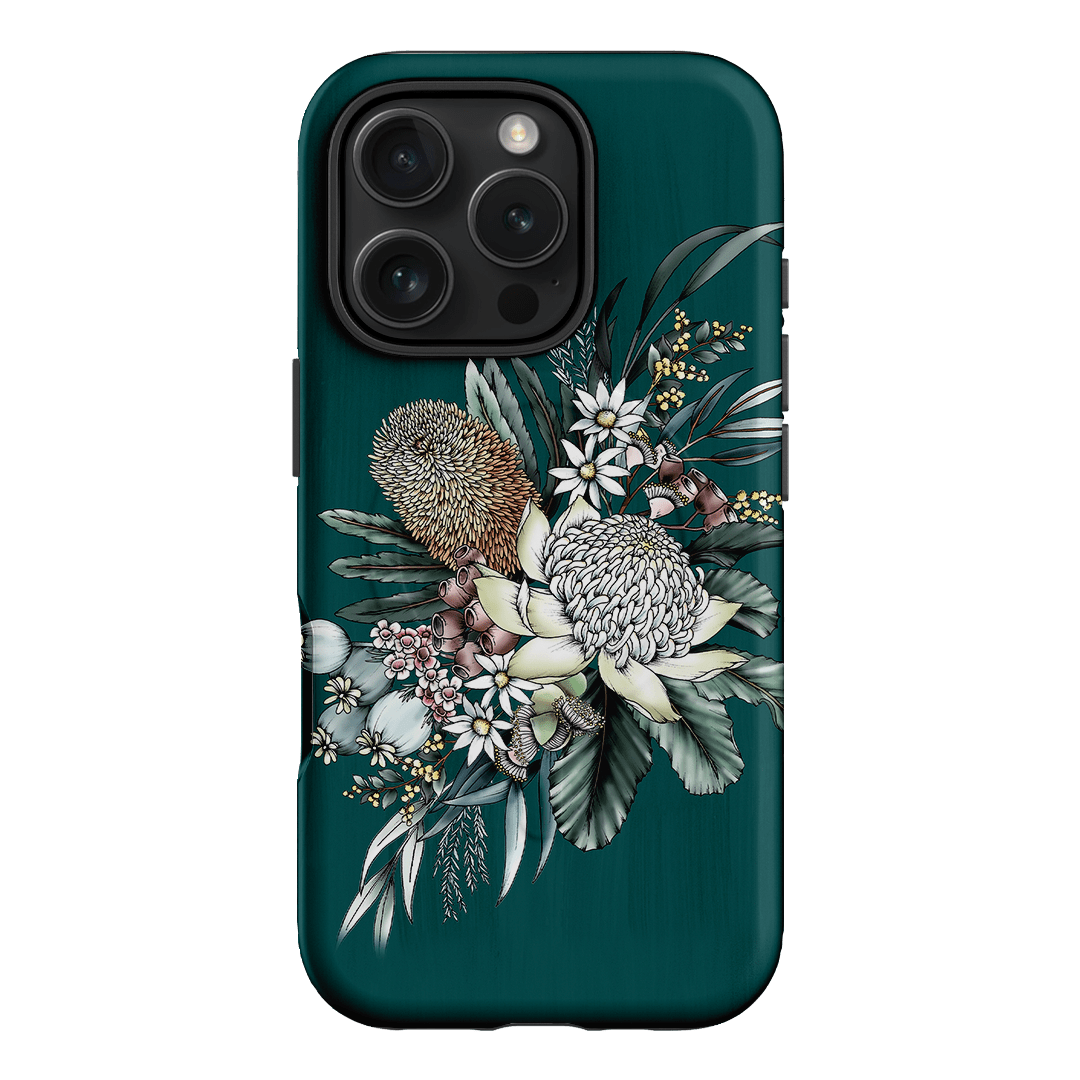 Teal Native Printed Phone Cases iPhone 16 Pro / Armoured MagSafe by Typoflora - The Dairy