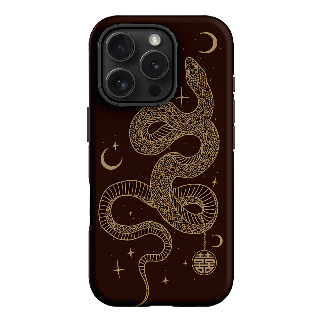 Astro Snake in Brown Printed Phone Cases by Veronica Tucker - The Dairy