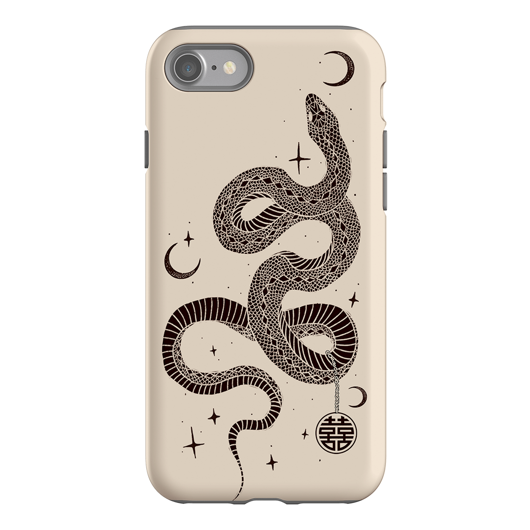 Astro Snake in Cream Printed Phone Cases by Veronica Tucker - The Dairy