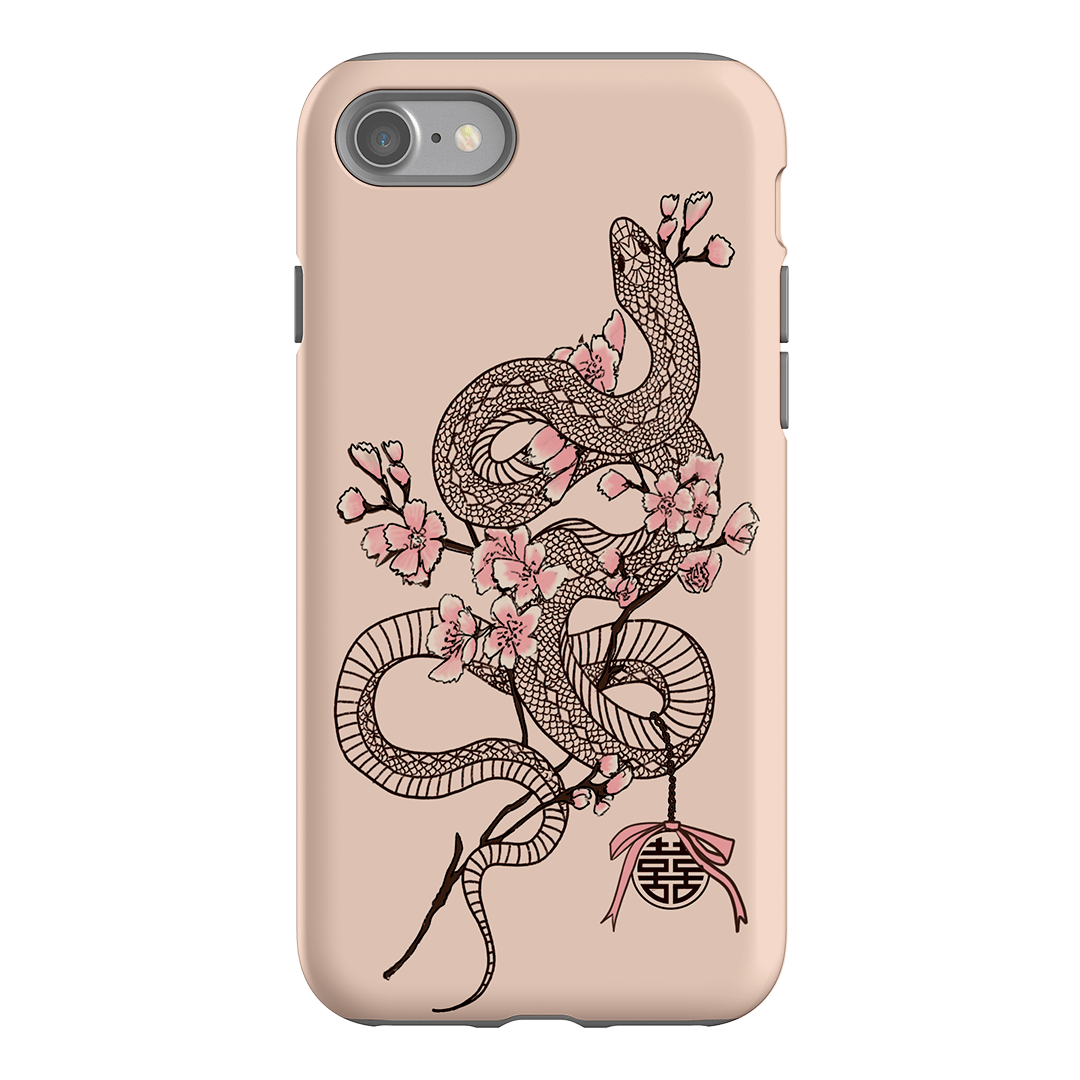 Blossom Snake in Pink Printed Phone Cases by Veronica Tucker - The Dairy