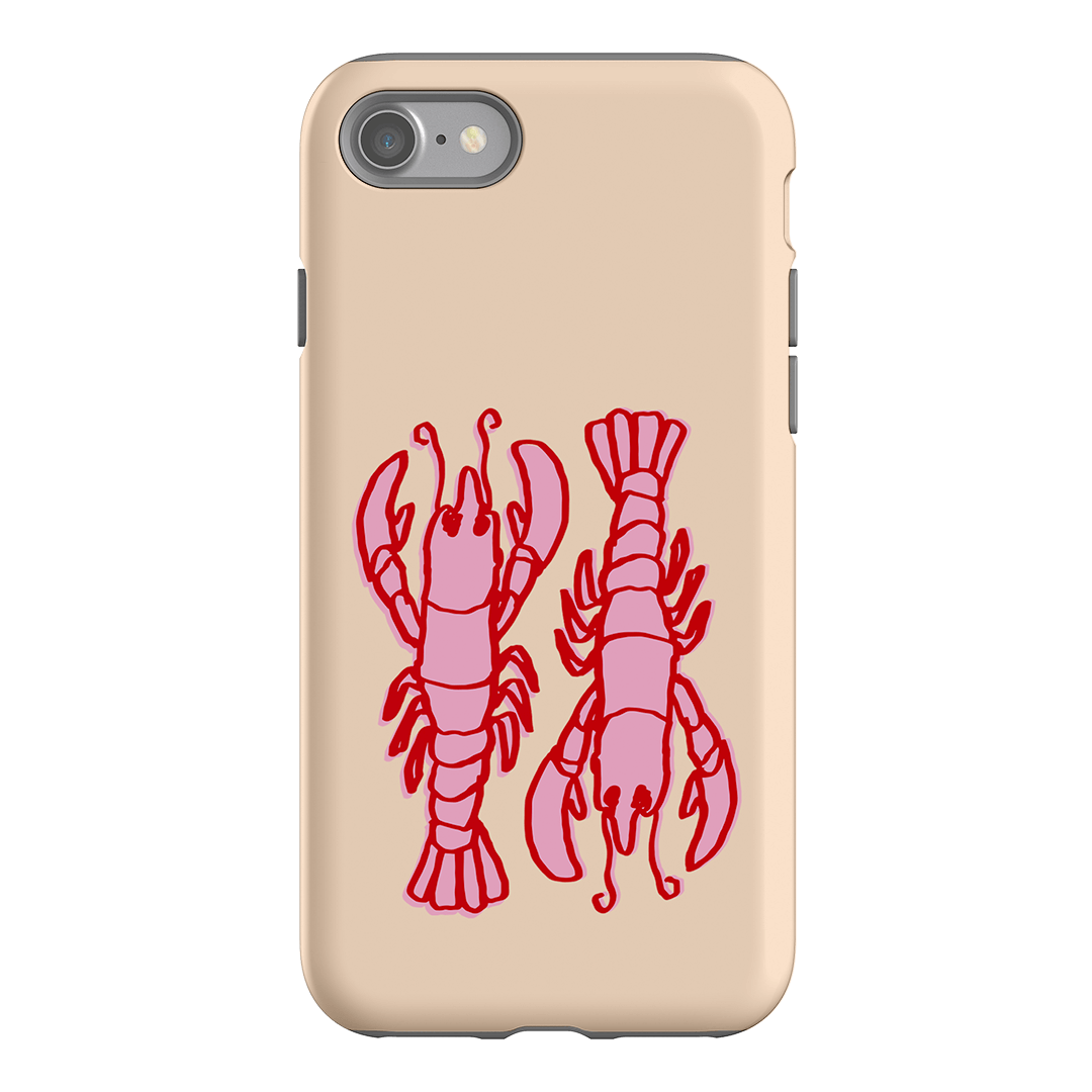 Lobster Love Peach Printed Phone Cases iPhone SE / Armoured by The Dairy - The Dairy