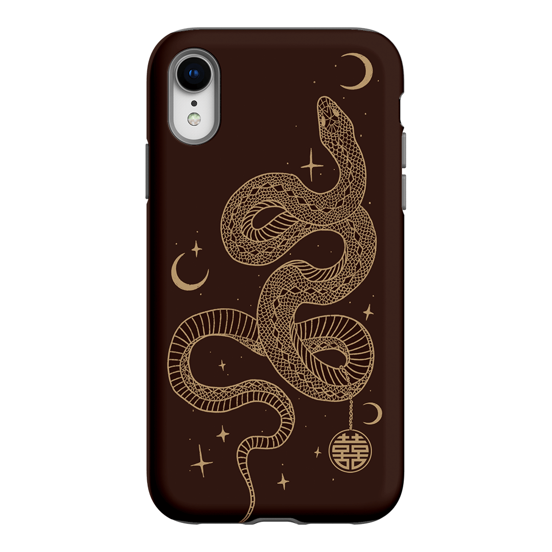 Astro Snake in Brown Printed Phone Cases by Veronica Tucker - The Dairy