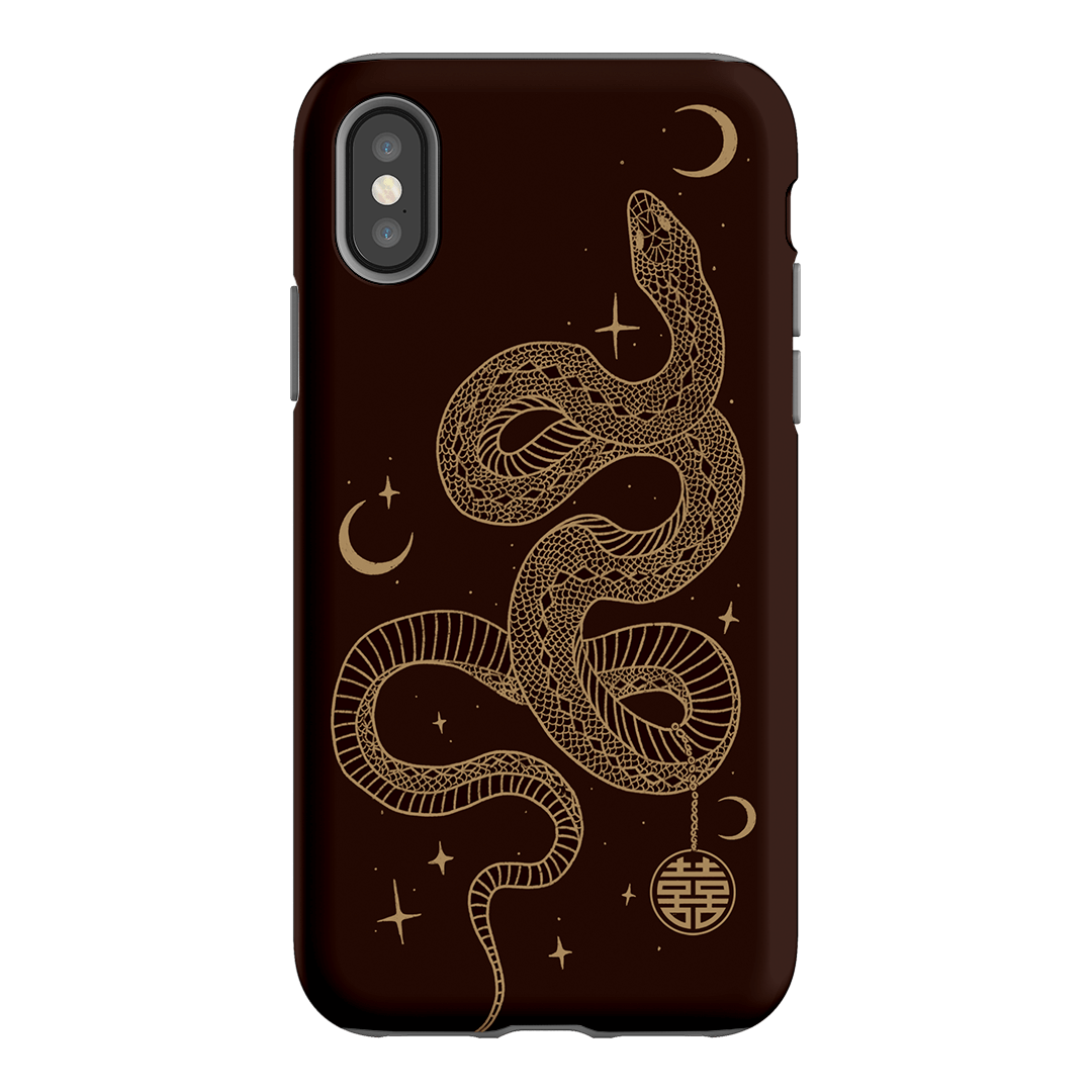 Astro Snake in Brown Printed Phone Cases by Veronica Tucker - The Dairy