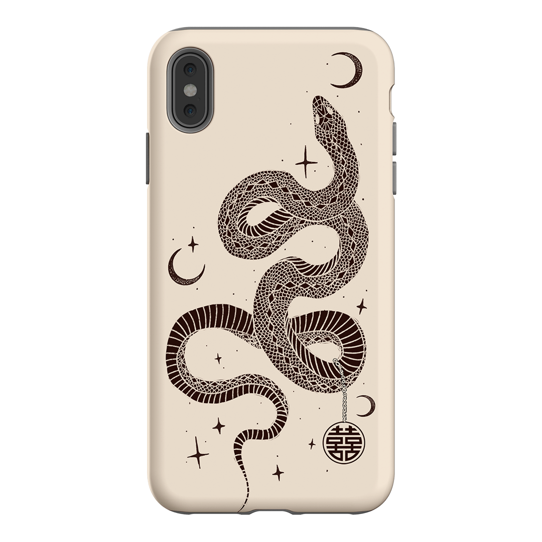 Astro Snake in Cream Printed Phone Cases by Veronica Tucker - The Dairy