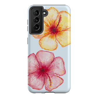 Hibiscus Flower Blue Printed Phone Cases Samsung Galaxy S21 / Armoured by BG. Studio - The Dairy