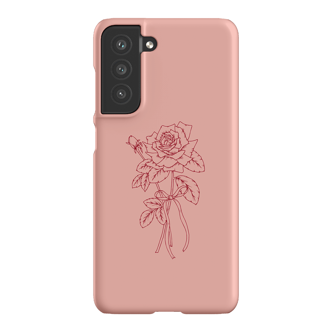 Pink Rose Printed Phone Cases Samsung Galaxy S21 FE / Snap by Typoflora - The Dairy