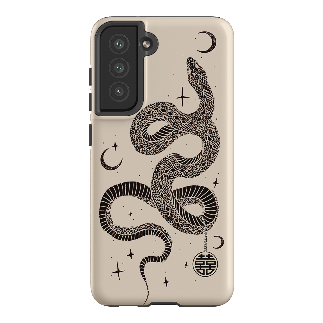 Astro Snake in Cream Printed Phone Cases by Veronica Tucker - The Dairy