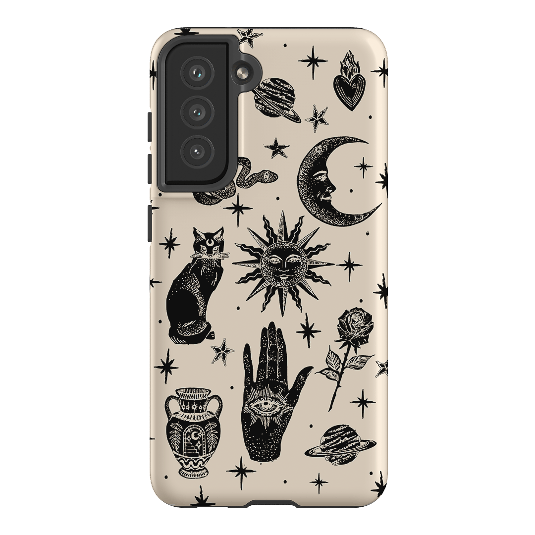 Astro Flash Beige Printed Phone Cases Samsung Galaxy S21 FE / Armoured by Veronica Tucker - The Dairy