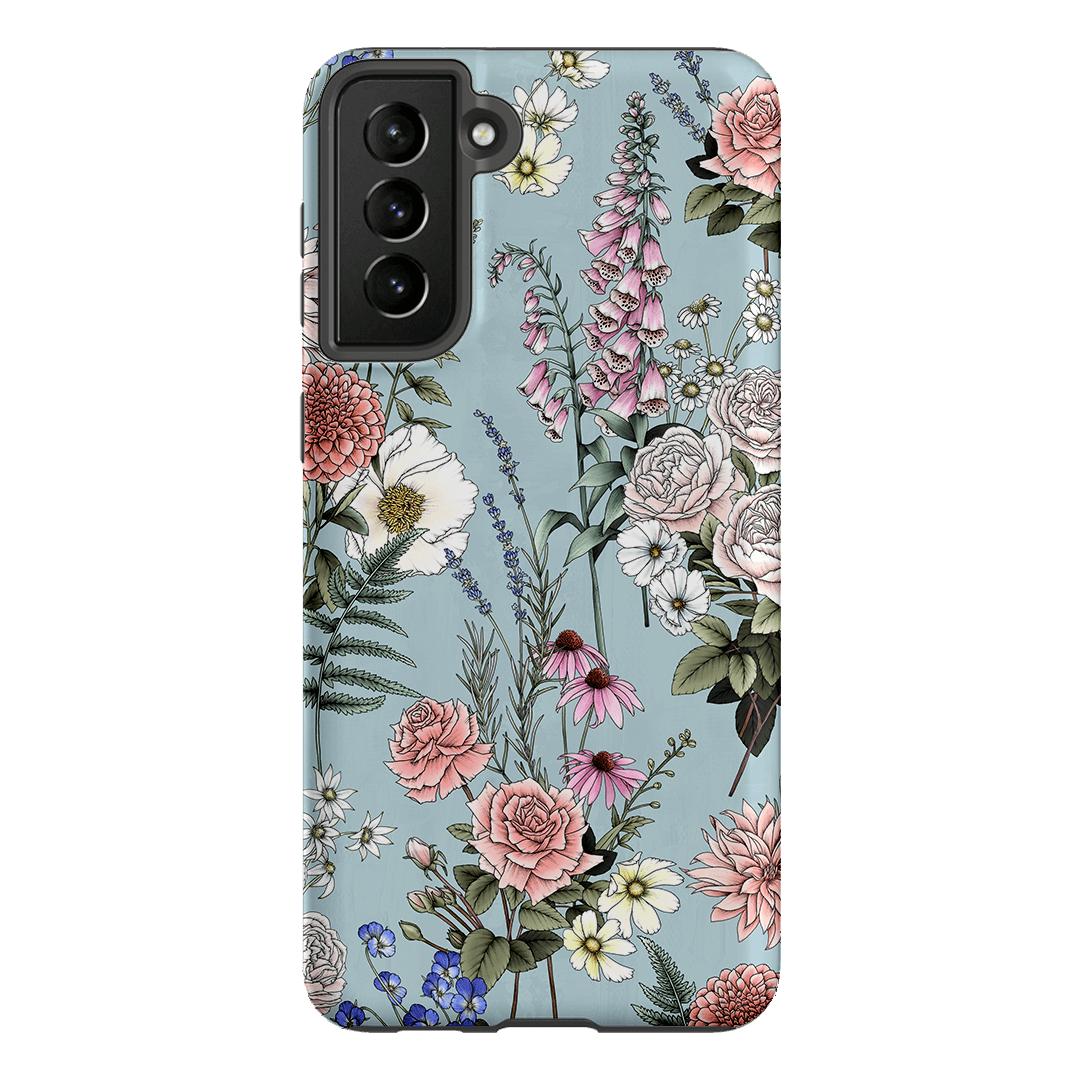 Garden Party Blue Printed Phone Cases Samsung Galaxy S21 Plus / Armoured by Typoflora - The Dairy