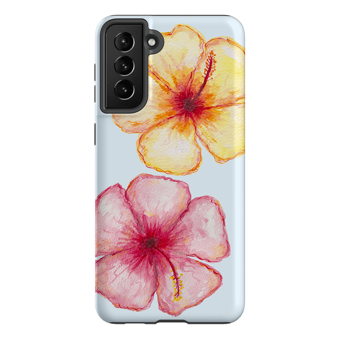 Hibiscus Flower Blue Printed Phone Cases Samsung Galaxy S21 Plus / Armoured by BG. Studio - The Dairy