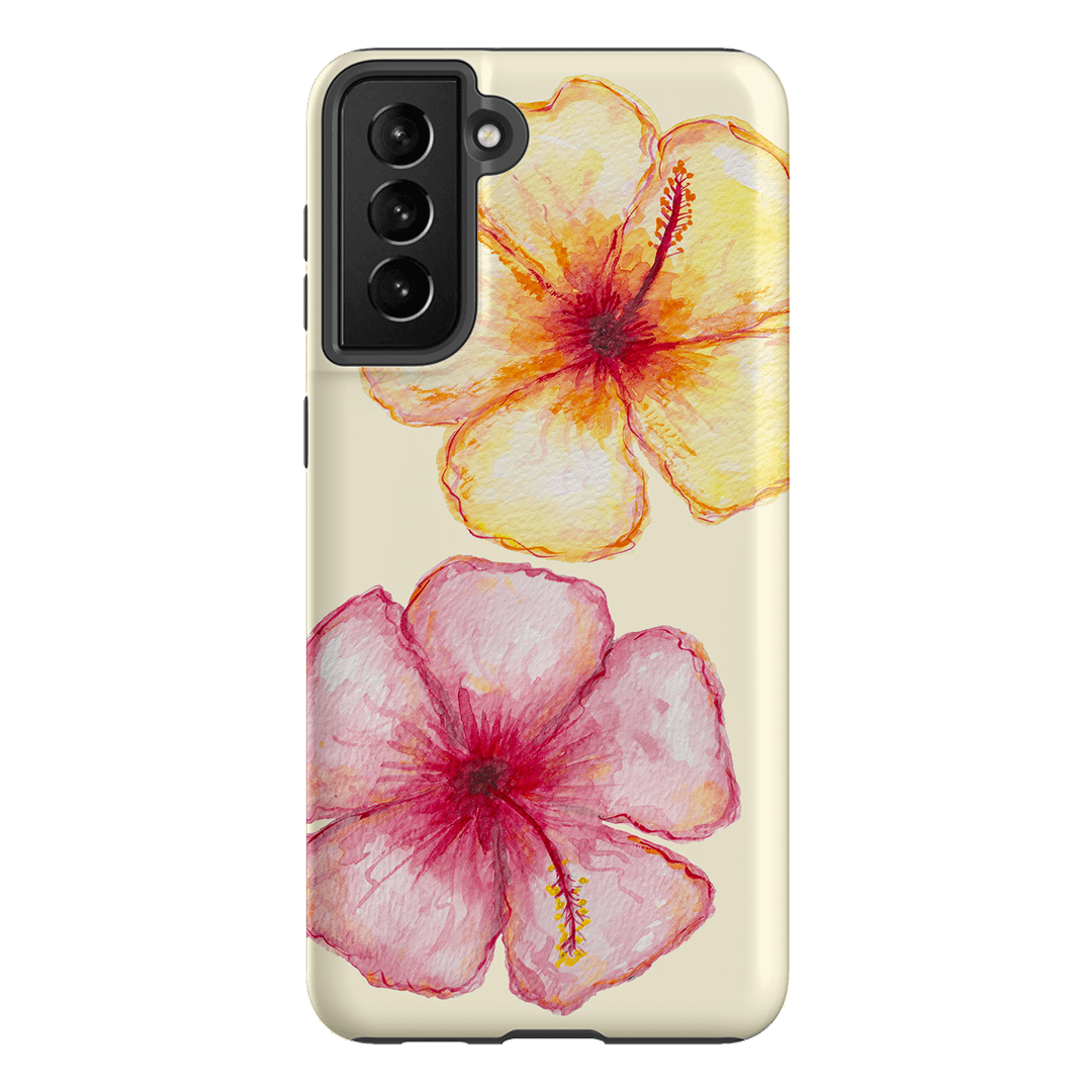 Hibiscus Flower Yellow Printed Phone Cases Samsung Galaxy S21 Plus / Armoured by BG. Studio - The Dairy