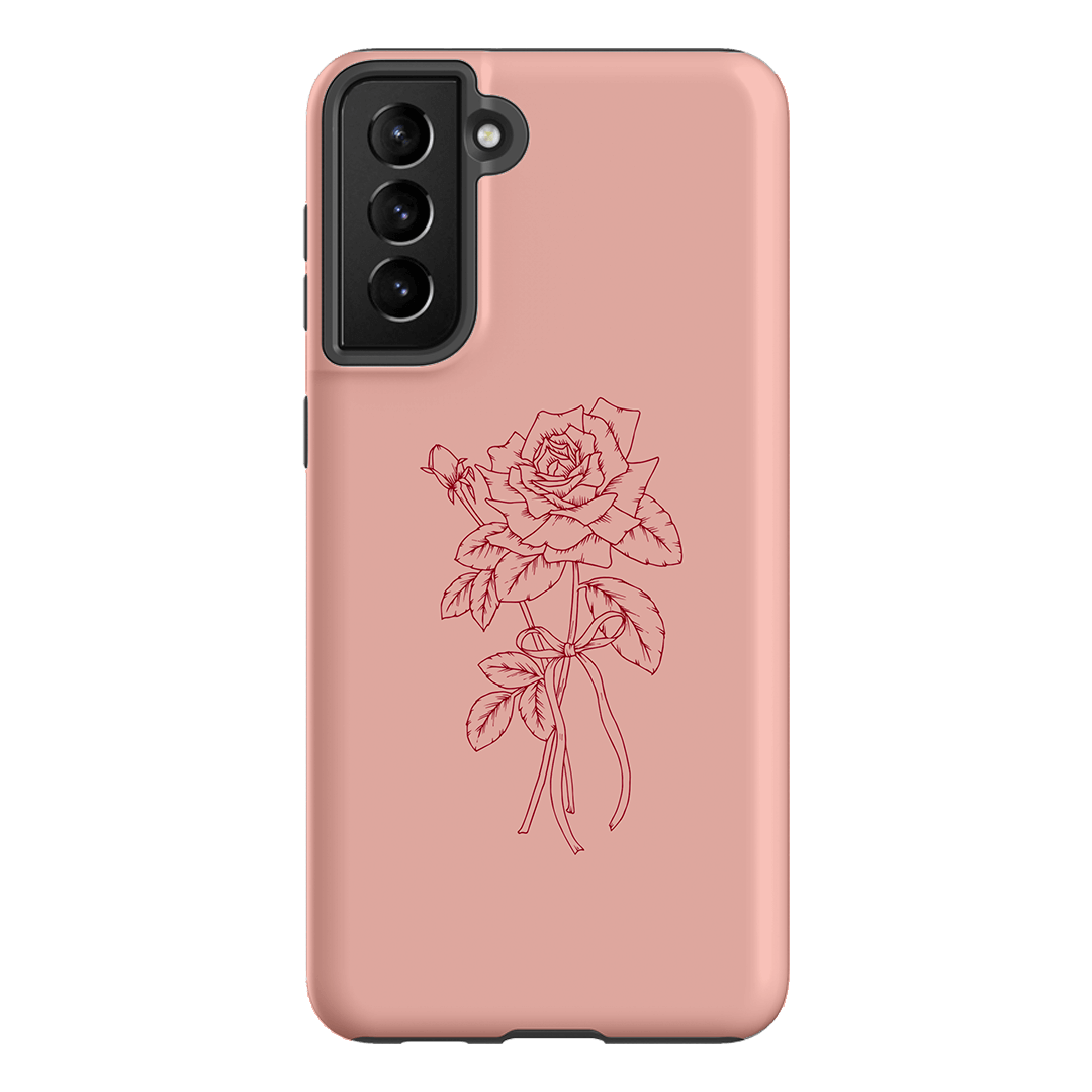 Pink Rose Printed Phone Cases Samsung Galaxy S21 Plus / Armoured by Typoflora - The Dairy