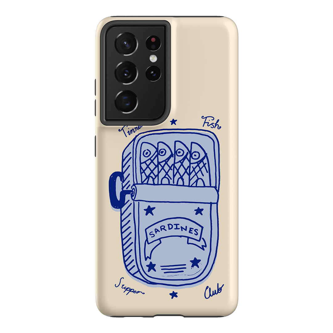 Sardine Social Blue Printed Phone Cases Samsung Galaxy S21 Ultra / Armoured by The Dairy - The Dairy