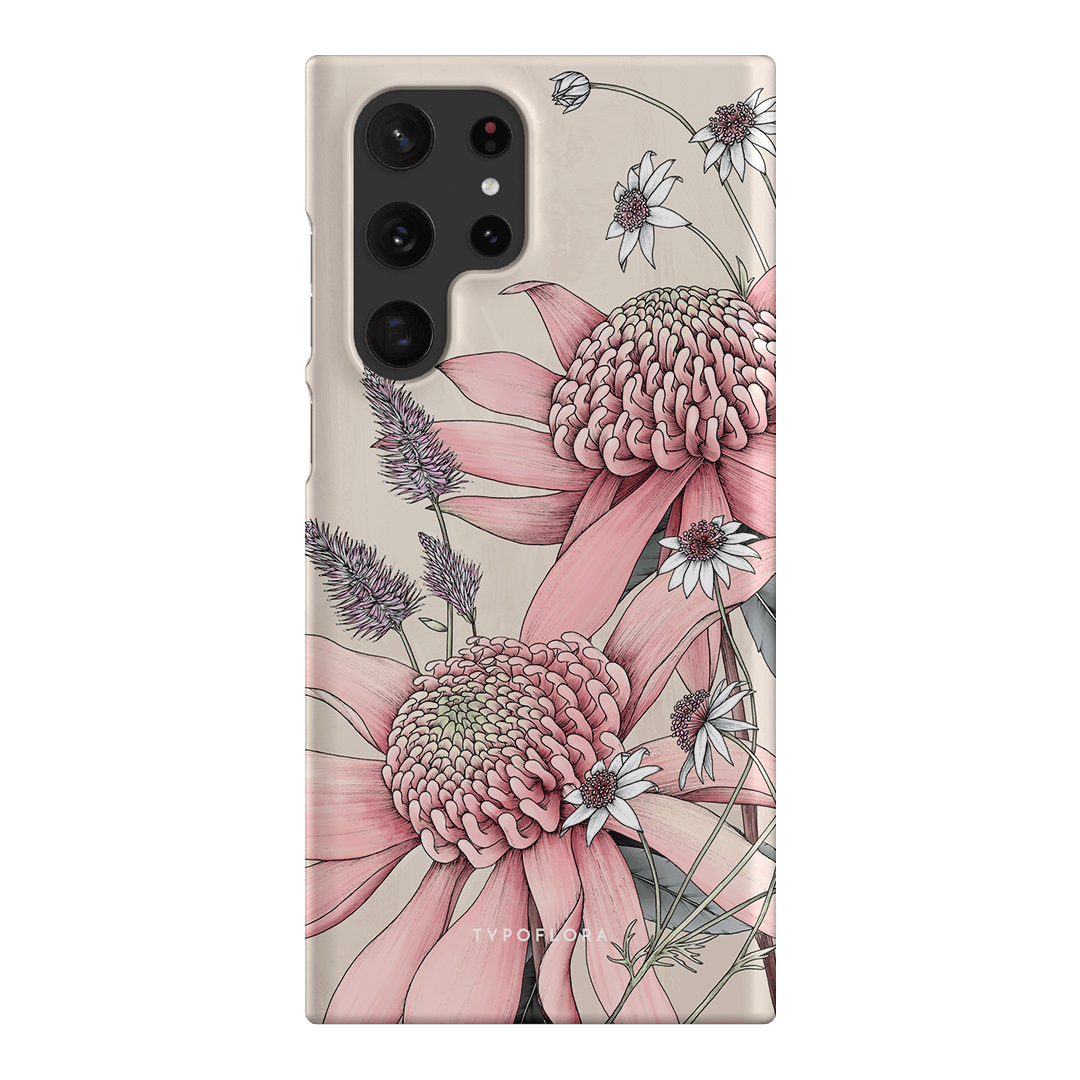 Pink Waratah Printed Phone Cases Samsung Galaxy S22 Ultra / Snap by Typoflora - The Dairy