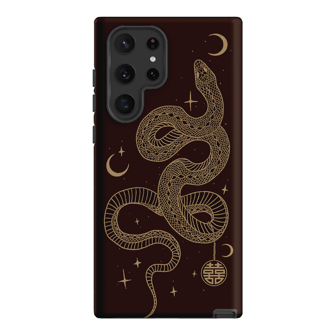 Astro Snake in Brown Printed Phone Cases by Veronica Tucker - The Dairy