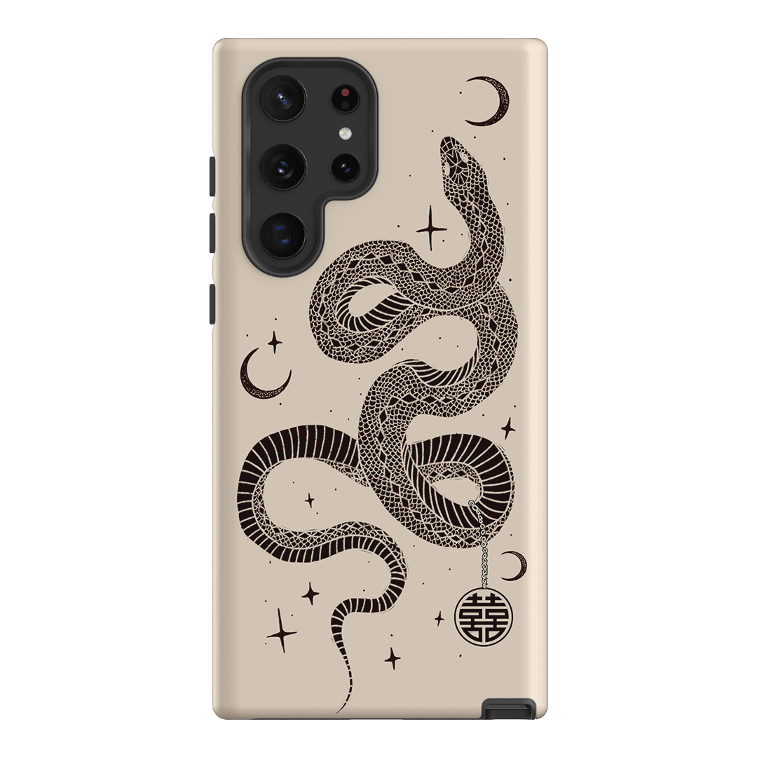 Astro Snake in Cream Printed Phone Cases by Veronica Tucker - The Dairy