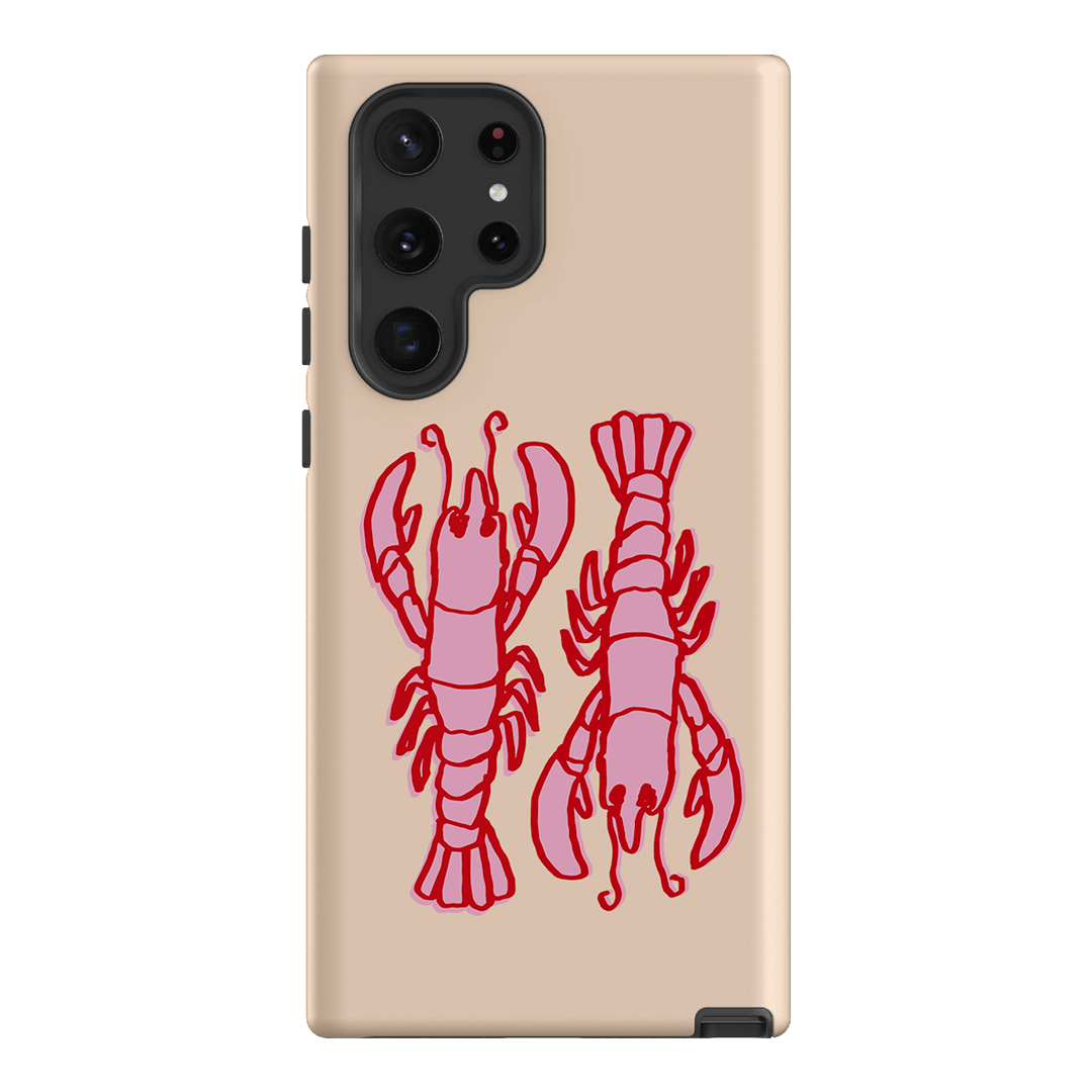 Lobster Love Peach Printed Phone Cases Samsung Galaxy S22 Ultra / Armoured by The Dairy - The Dairy