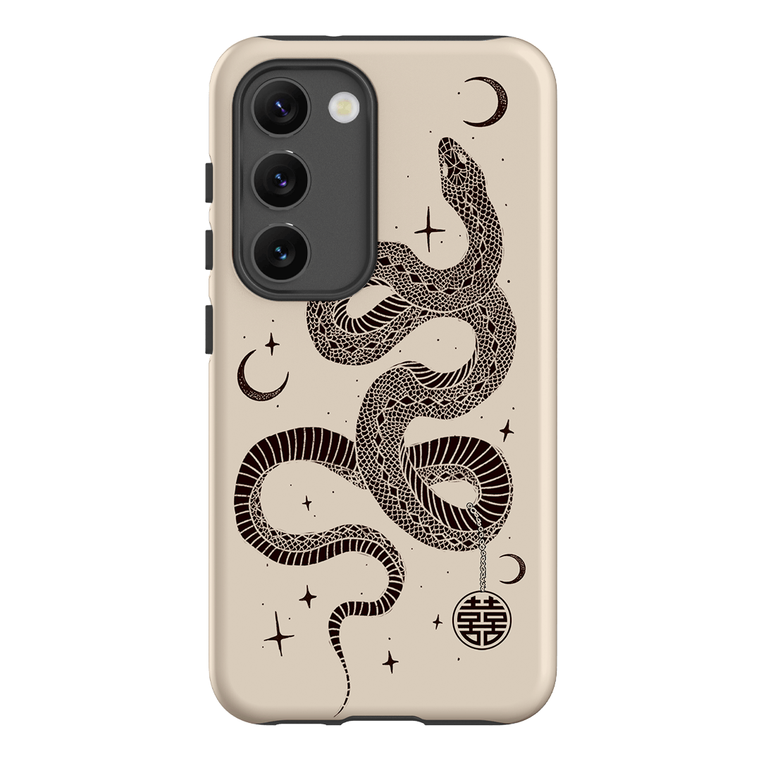 Astro Snake in Cream Printed Phone Cases by Veronica Tucker - The Dairy