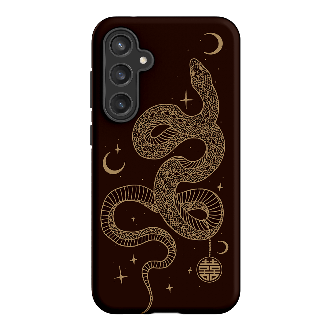 Astro Snake in Brown Printed Phone Cases by Veronica Tucker - The Dairy