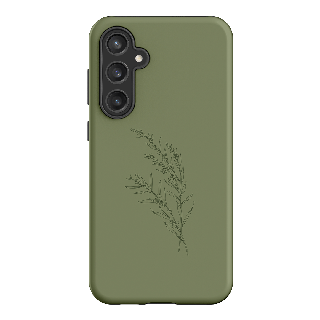 Khaki Wattle Printed Phone Cases Samsung Galaxy S23 FE / Armoured by Typoflora - The Dairy