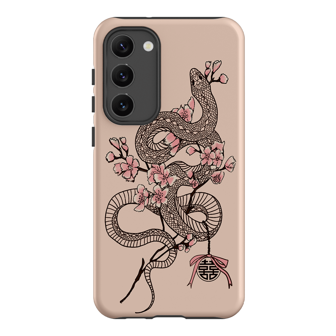 Blossom Snake in Pink Printed Phone Cases by Veronica Tucker - The Dairy