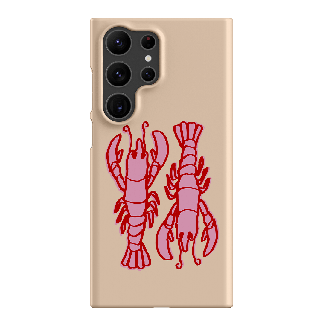 Lobster Love Peach Printed Phone Cases Samsung Galaxy S23 Ultra / Snap by The Dairy - The Dairy