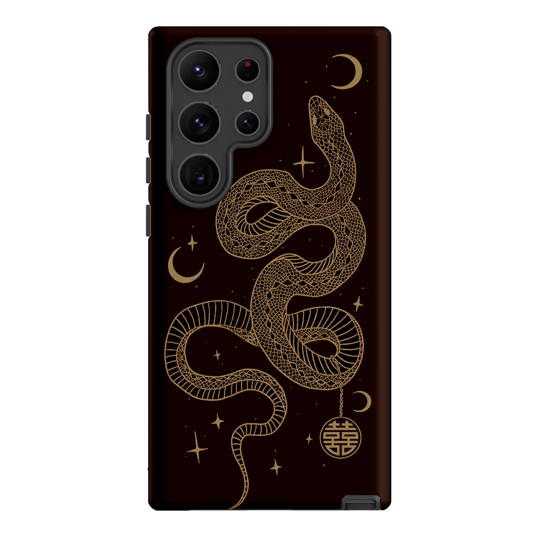 Astro Snake in Brown Printed Phone Cases by Veronica Tucker - The Dairy