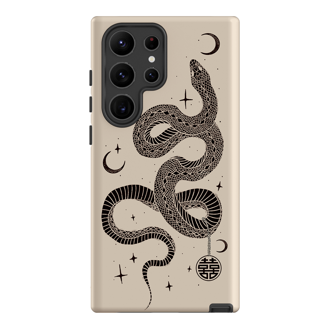 Astro Snake in Cream Printed Phone Cases by Veronica Tucker - The Dairy