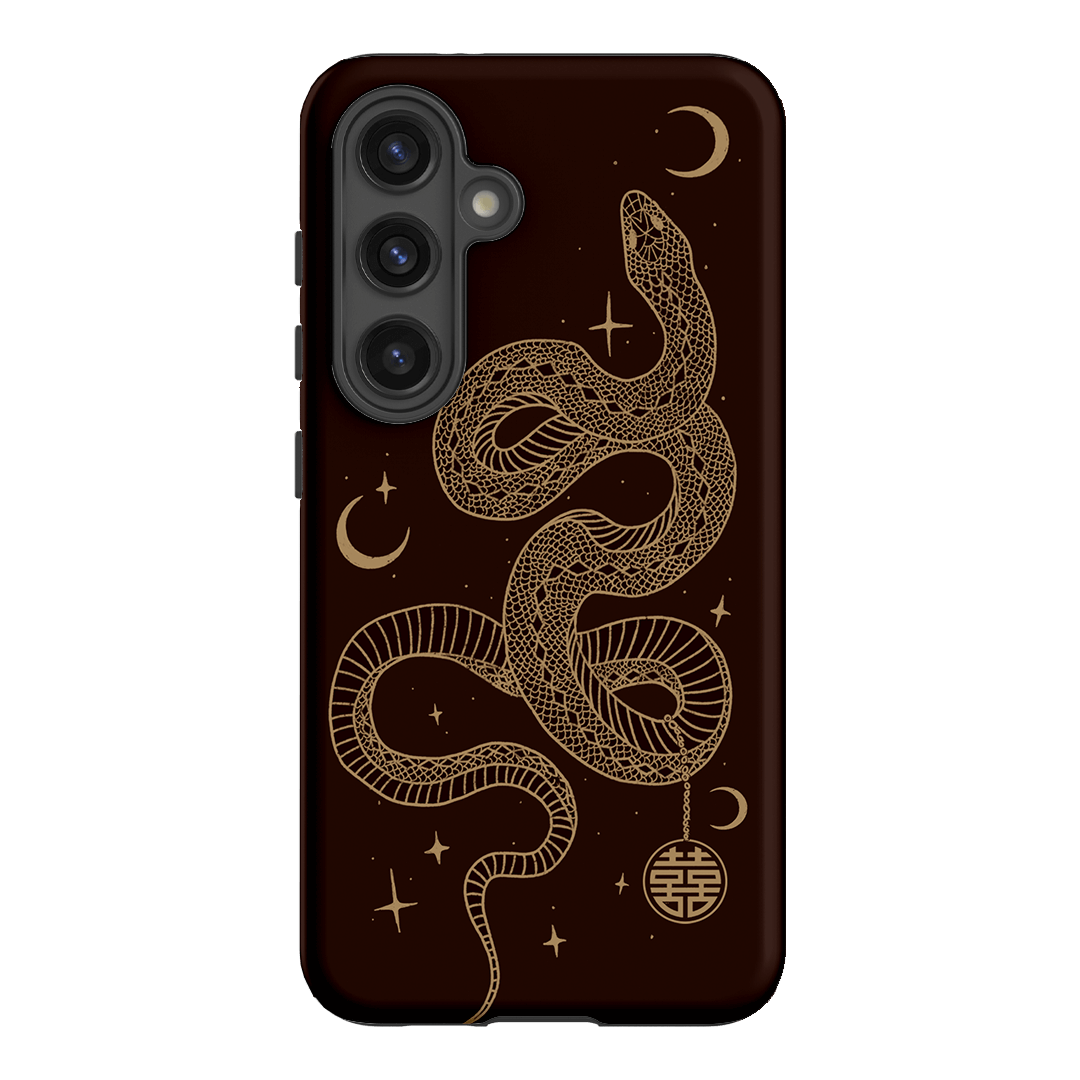 Astro Snake in Brown Printed Phone Cases by Veronica Tucker - The Dairy