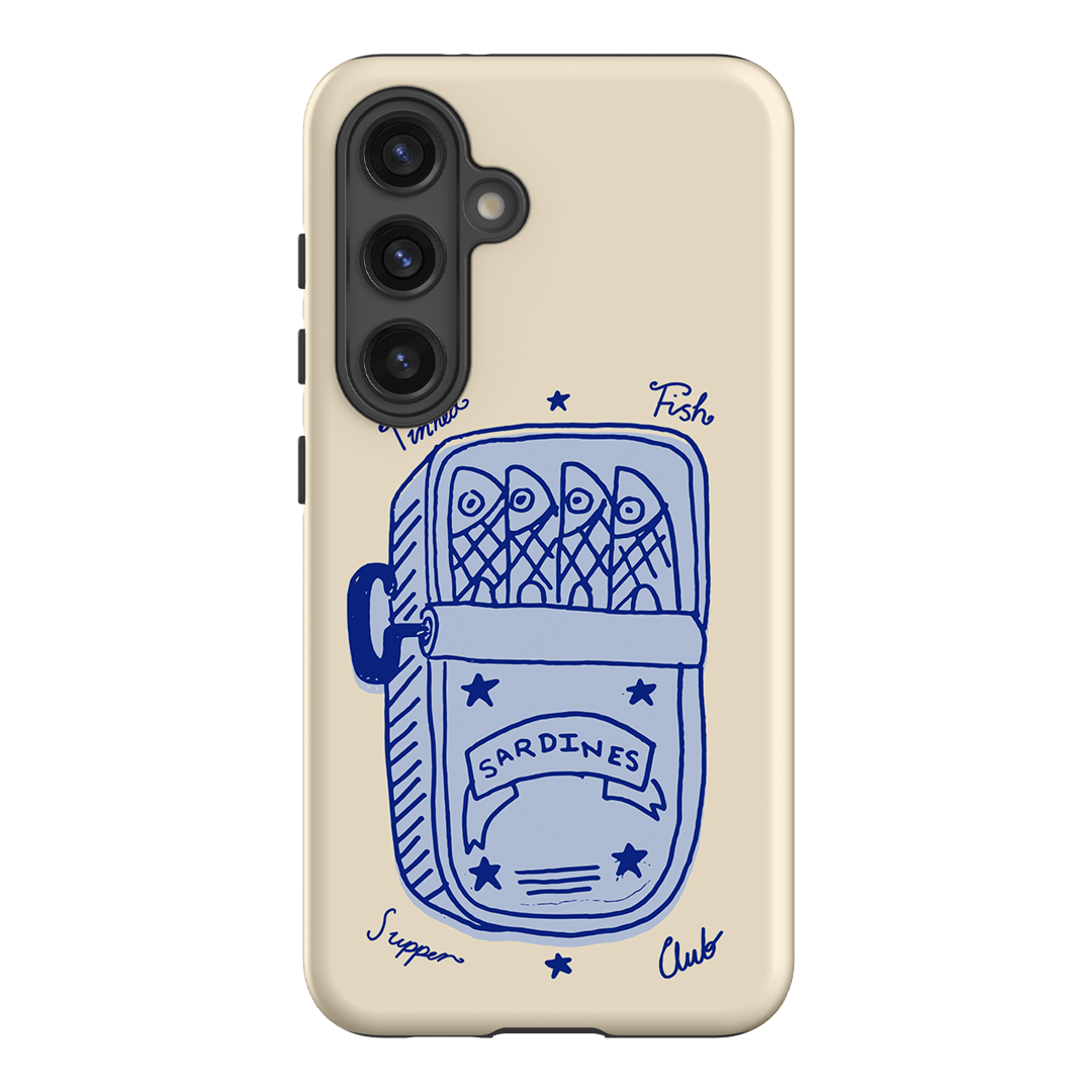 Sardine Social Blue Printed Phone Cases Samsung Galaxy S24 / Armoured by The Dairy - The Dairy