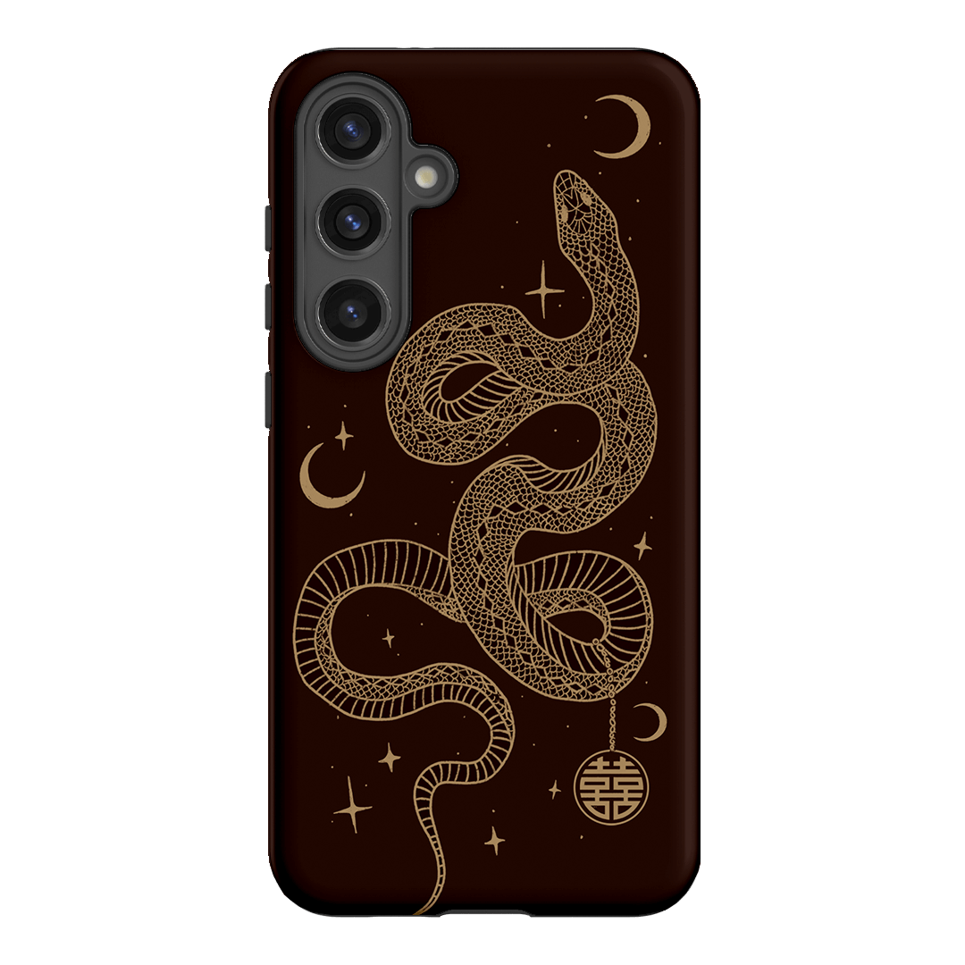 Astro Snake in Brown Printed Phone Cases by Veronica Tucker - The Dairy