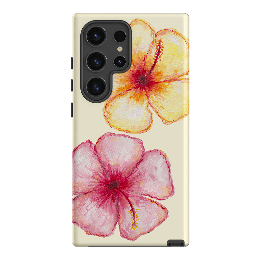 Hibiscus Flower Yellow Printed Phone Cases Samsung Galaxy S24 Ultra / Armoured by BG. Studio - The Dairy