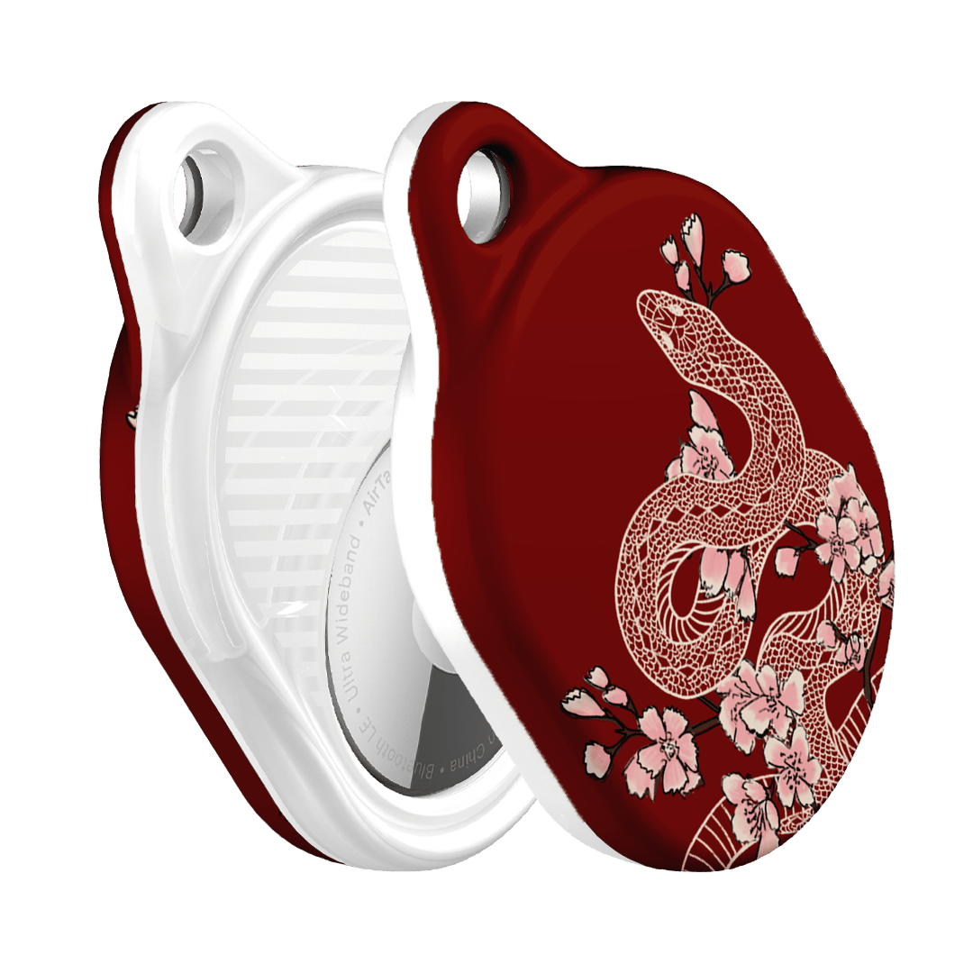 Blossom Snake in Red AirTag Case