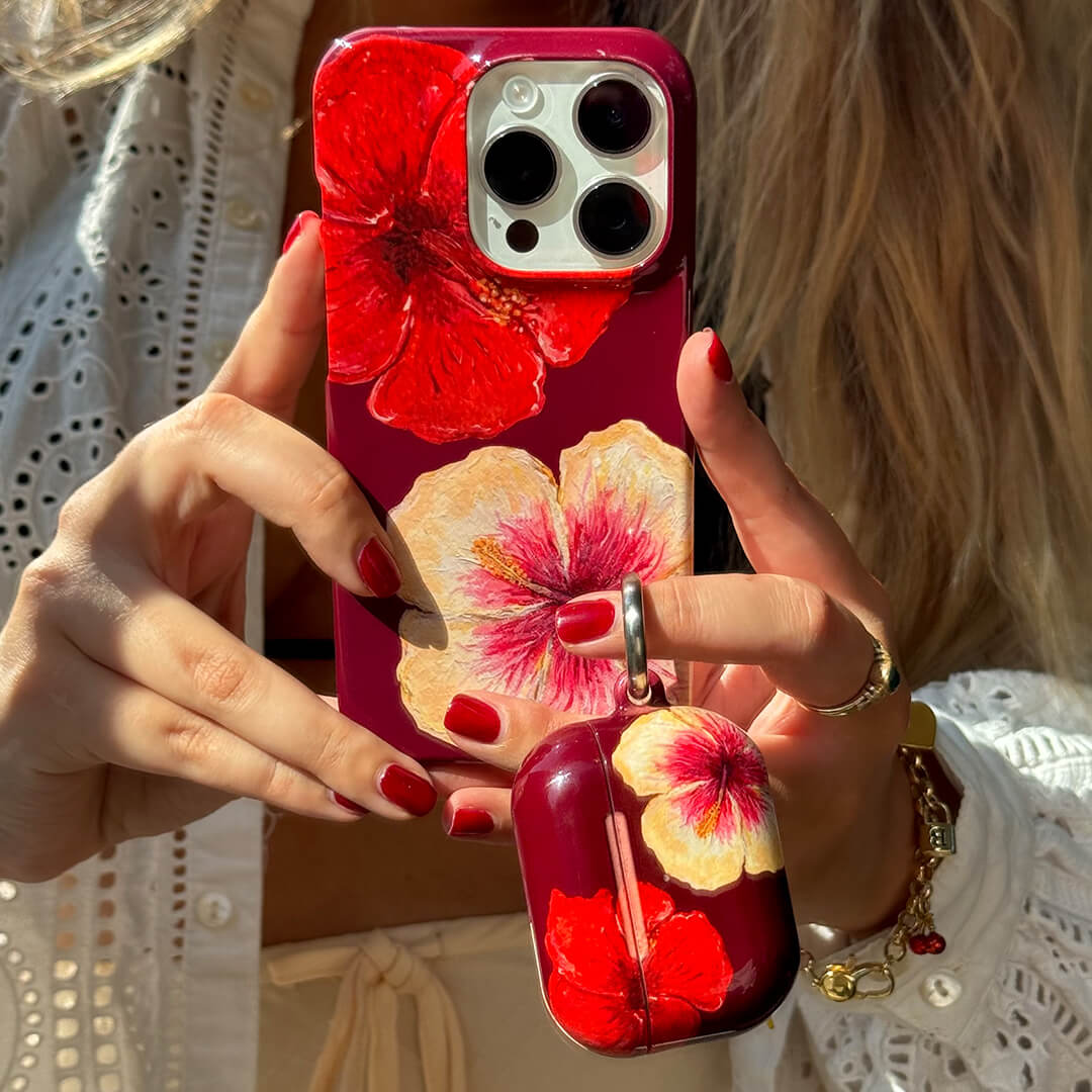 Hibiscus Flower Printed Phone Cases by BG. Studio - The Dairy