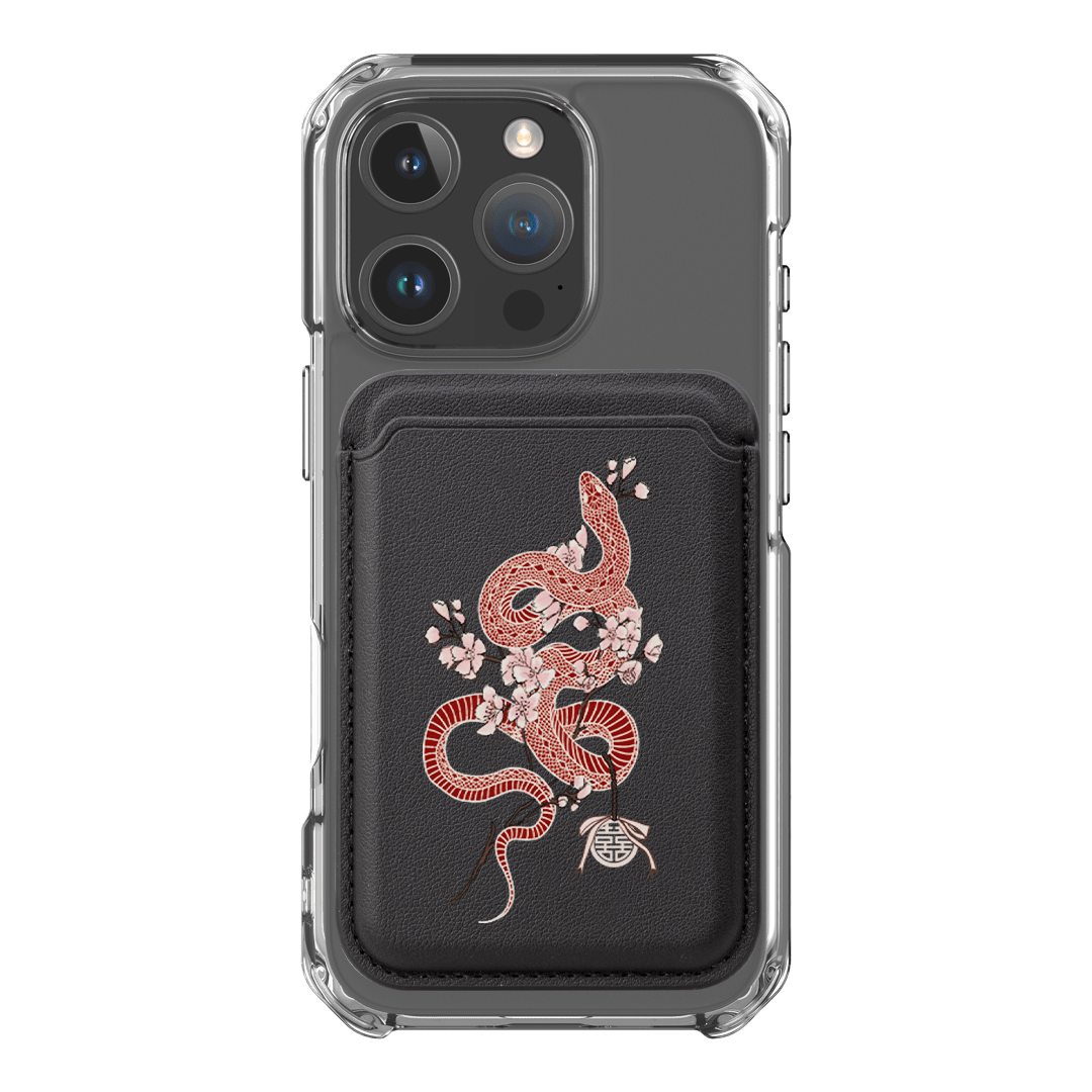 Blossom Snake in Red MagSafe Wallet