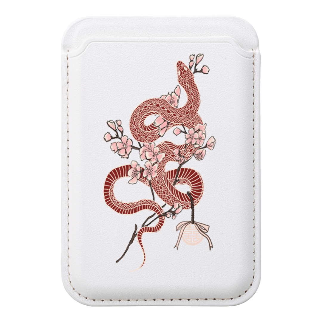 Blossom Snake in Red MagSafe Wallet