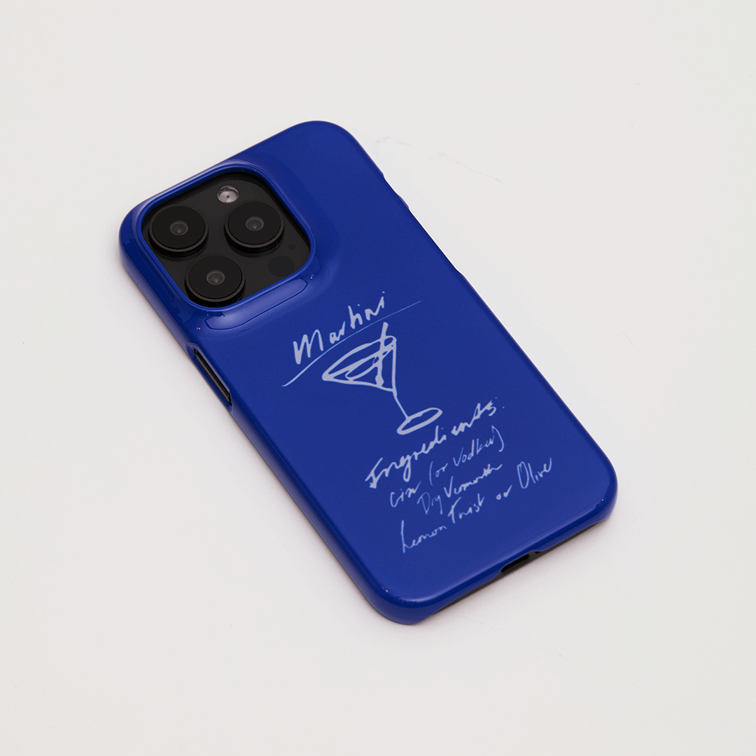 Martini Mood Blue Printed Phone Cases by The Dairy - The Dairy