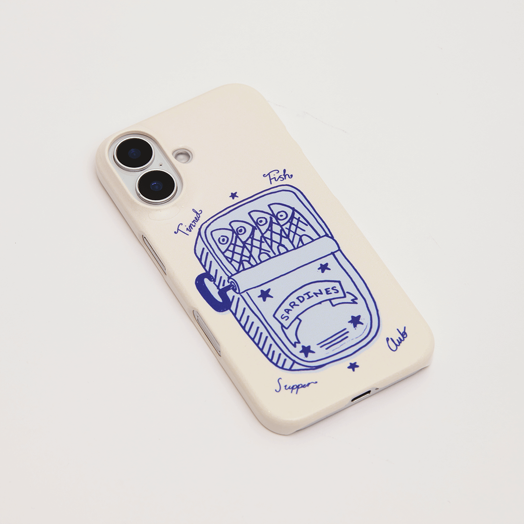 Sardine Social Blue Printed Phone Cases by The Dairy - The Dairy