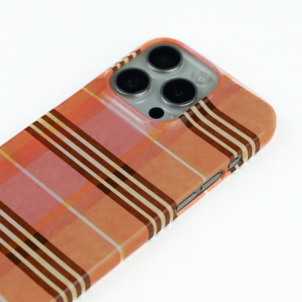 Peachy Plaid Printed Phone Cases iPhone 16 / Armoured by Fenton & Fenton - The Dairy