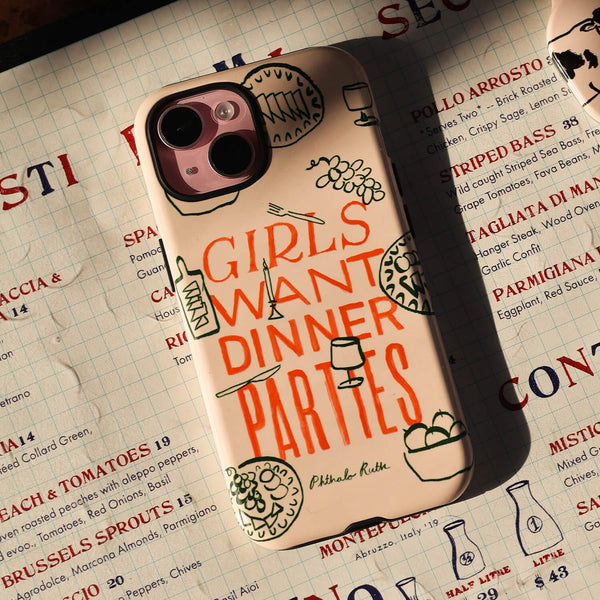 Dinner Parties Printed Phone Cases iPhone 16 / Armoured by Phthalo Ruth - The Dairy