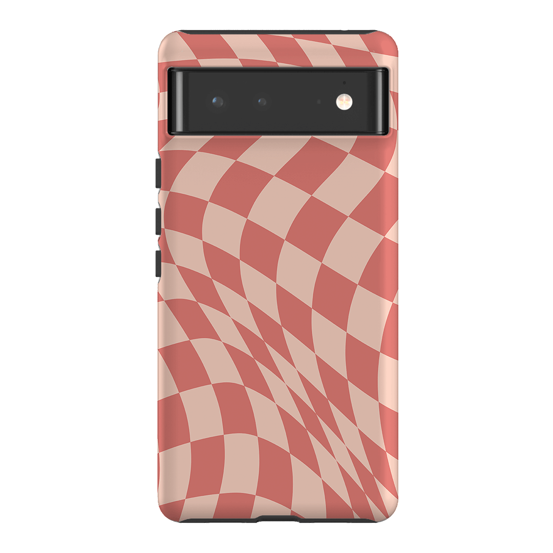 Wavy Check Blush on Blush Matte Case Matte Phone Cases Google Pixel 6 / Armoured by The Dairy - The Dairy