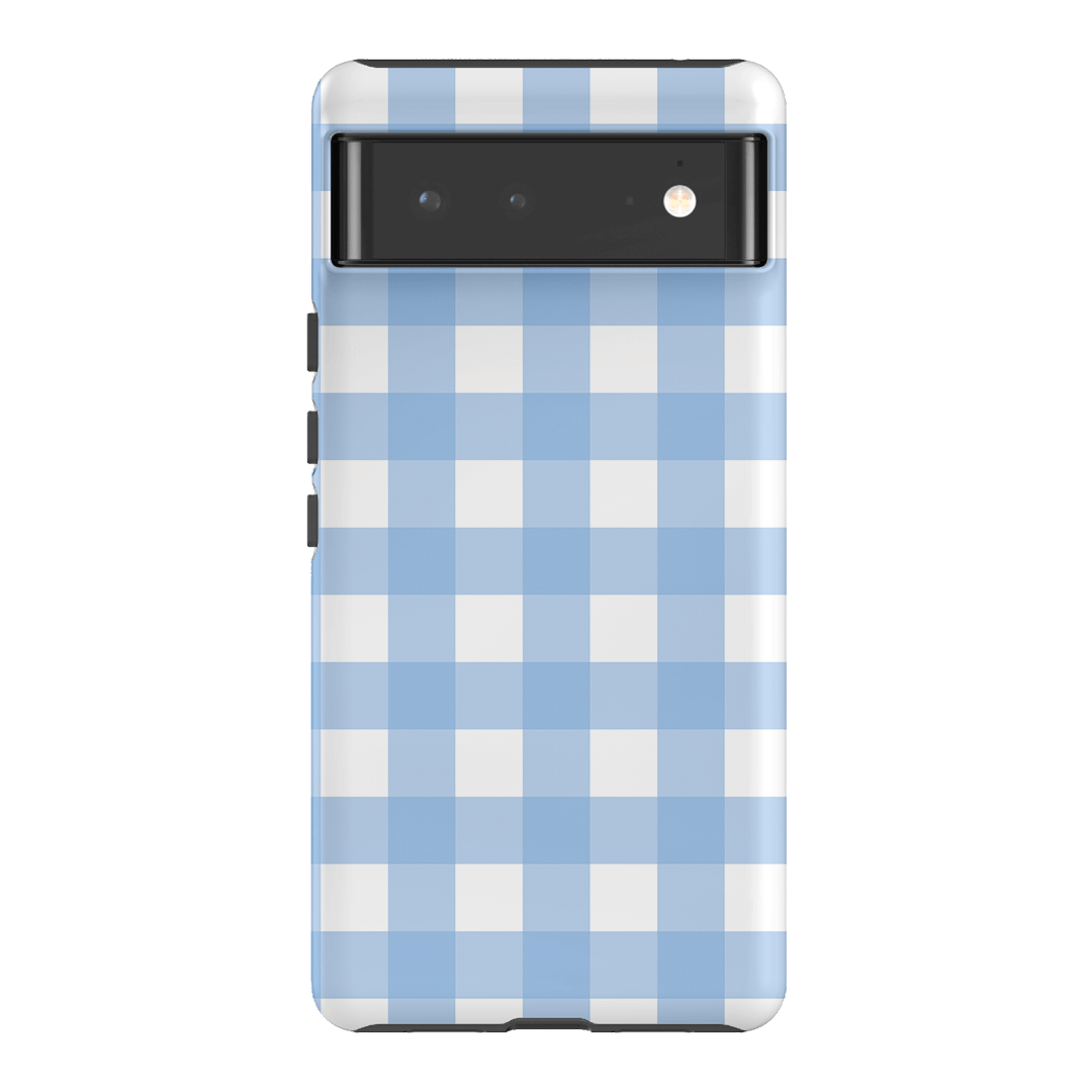 Gingham in Sky Matte Case Matte Phone Cases Google Pixel 6 / Armoured by The Dairy - The Dairy