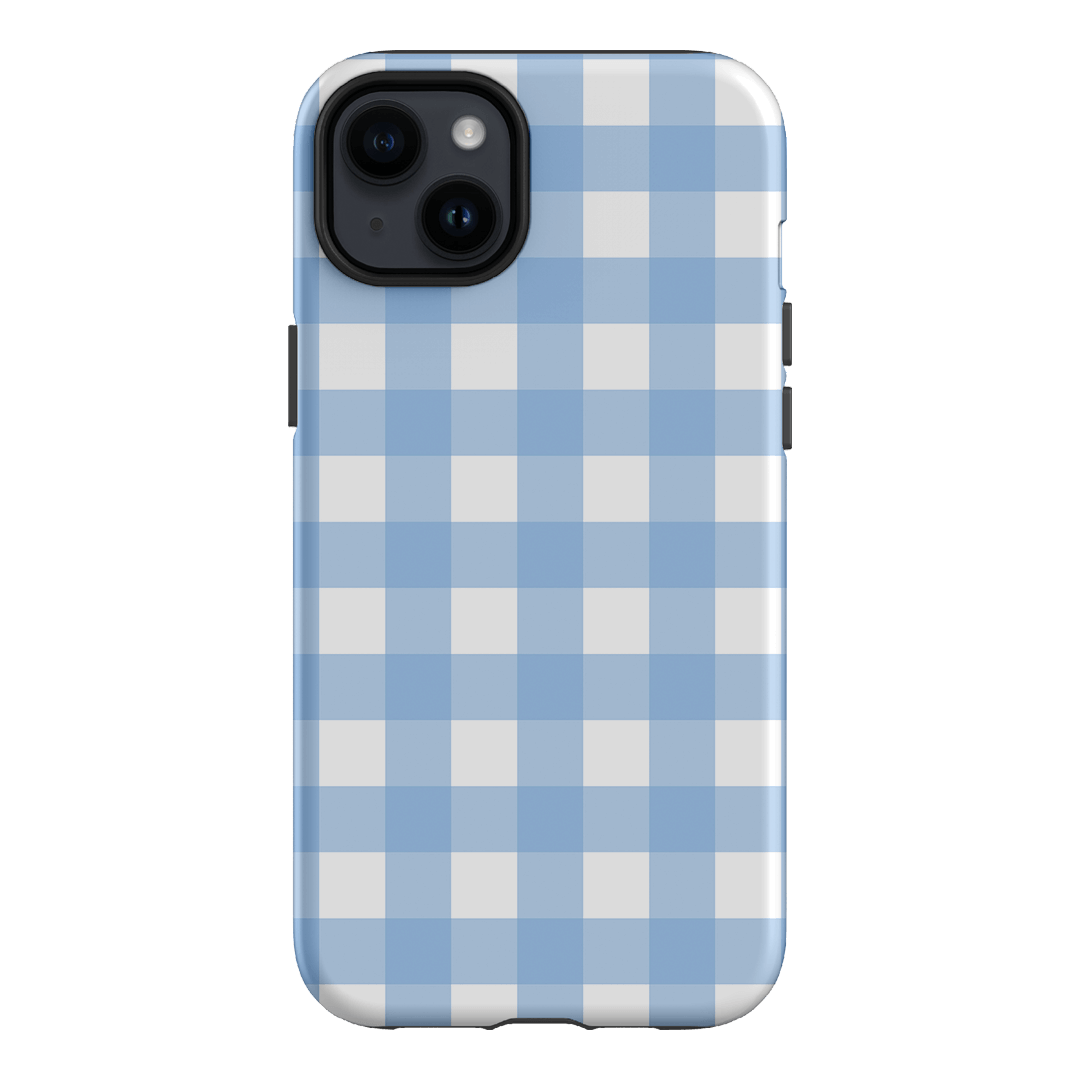 Gingham in Sky Matte Case Matte Phone Cases iPhone 14 Plus / Armoured by The Dairy - The Dairy