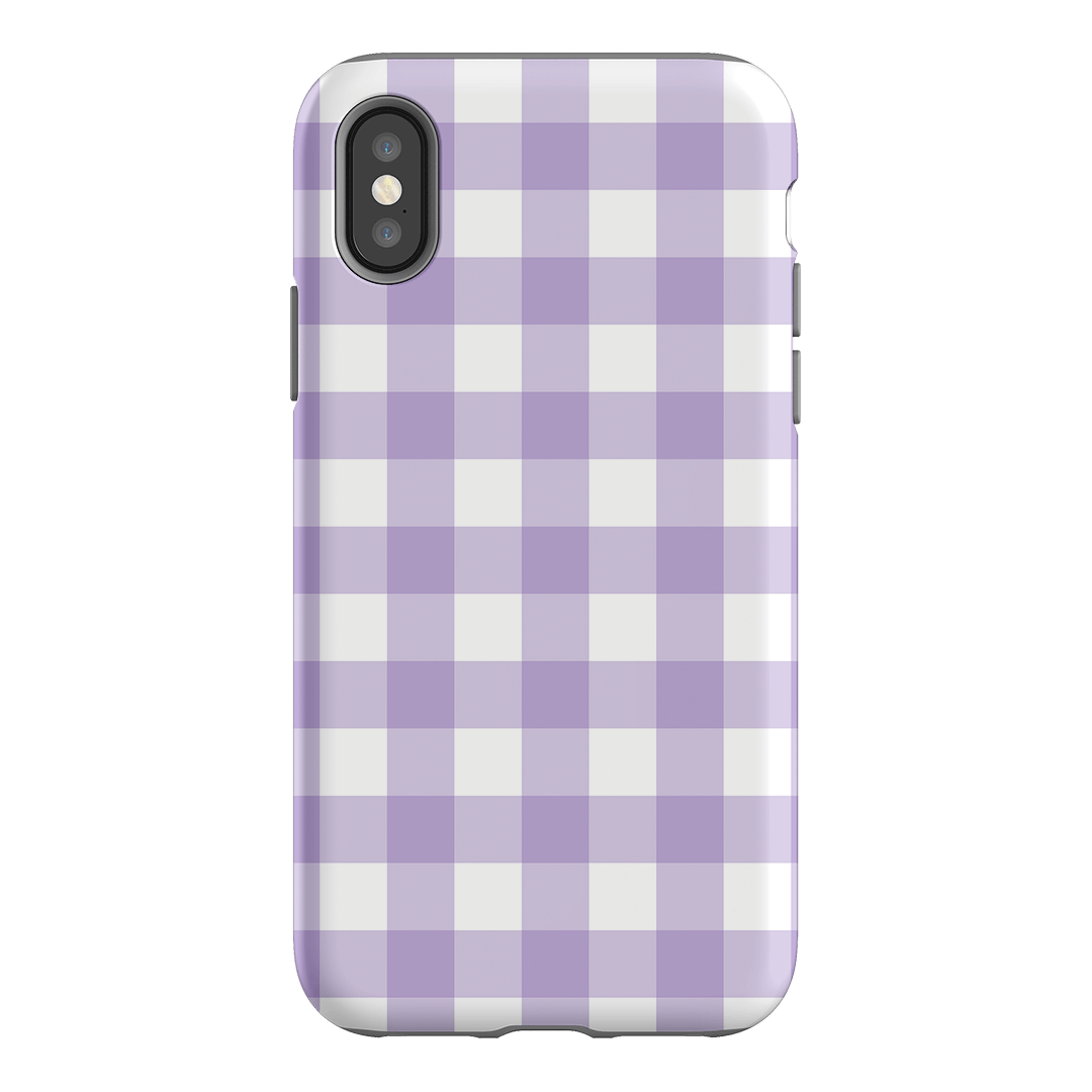 Gingham in Lilac Matte Case Matte Phone Cases iPhone XS / Armoured by The Dairy - The Dairy