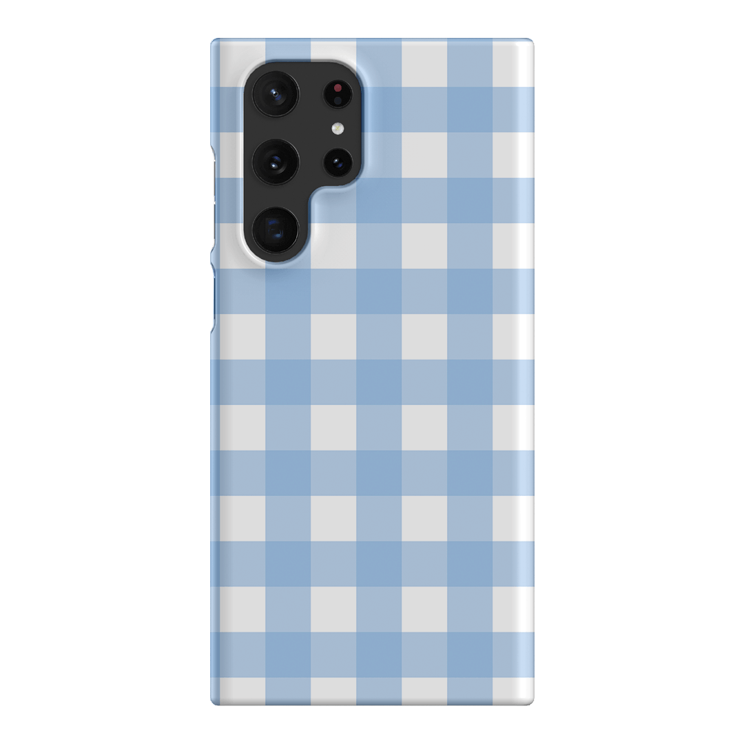 Gingham in Sky Matte Case Matte Phone Cases Samsung Galaxy S22 Ultra / Snap by The Dairy - The Dairy