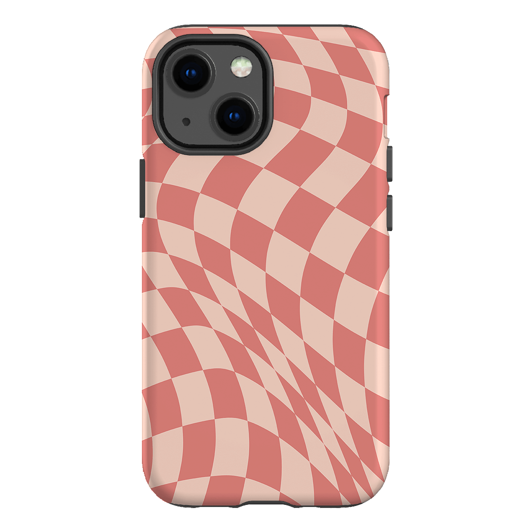 Wavy Check Blush on Blush Matte Case Matte Phone Cases iPhone 13 Mini / Armoured by The Dairy - The Dairy