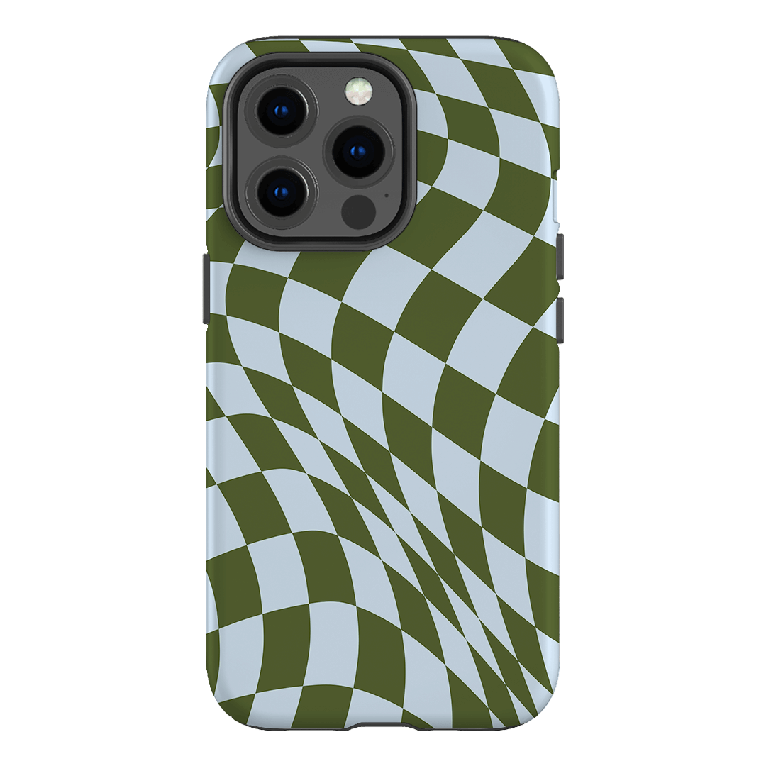 Wavy Check Forest on Sky Matte Case Matte Phone Cases iPhone 13 Pro / Armoured by The Dairy - The Dairy