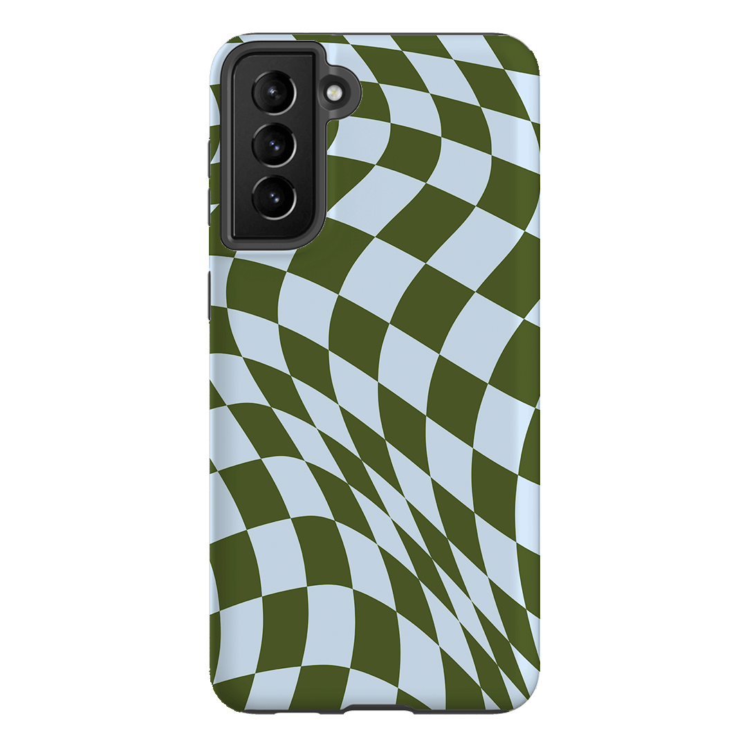 Wavy Check Forest on Sky Matte Case Matte Phone Cases Samsung Galaxy S21 Plus / Armoured by The Dairy - The Dairy