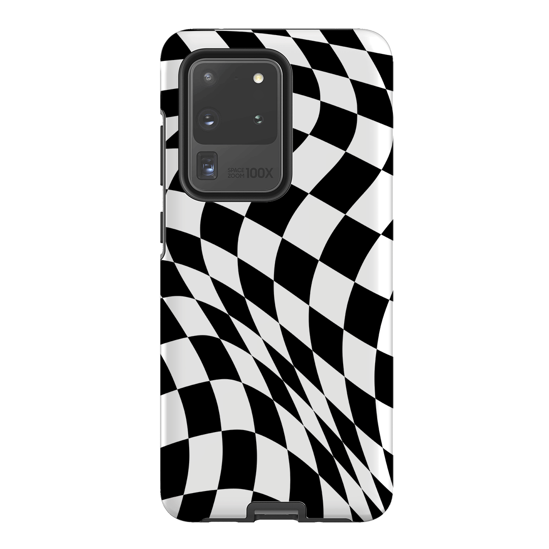 Wavy Check Noir Matte Case Matte Phone Cases Samsung Galaxy S20 Ultra / Armoured by The Dairy - The Dairy
